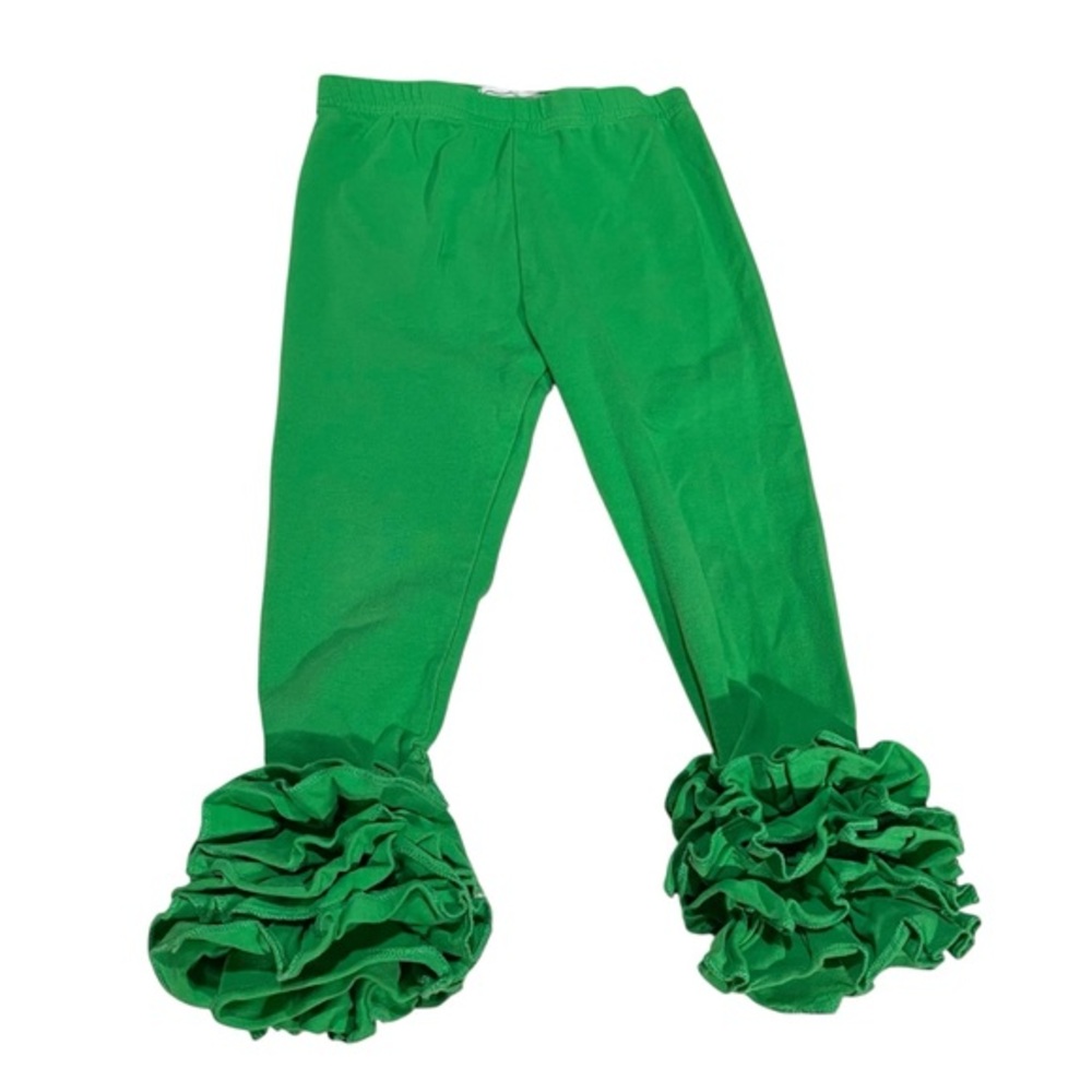 Pearls and Piggytails Ruffle Ankle Leggings Size 2T bamboo
